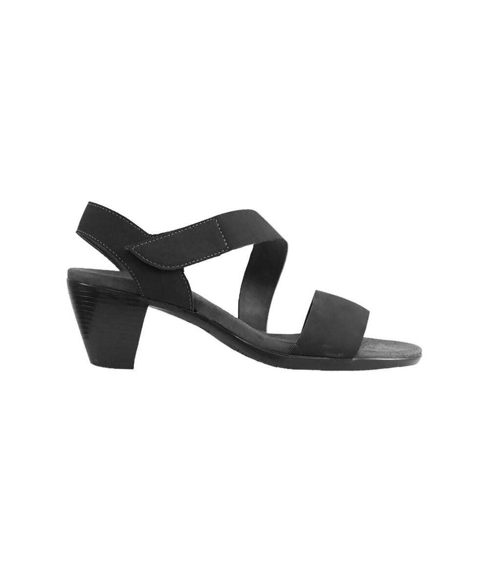 Munro Lucia Black Nubuck Heel Sandals Comfort Walking Dress Shoes Size 7